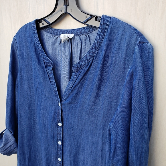 Soft Joie Long Sleeve Eugine Chambray Shirt Dress - XS - Picture 3 of 11